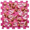 Covoras ortopedic pentru masaj Puzzle "Mix" 6 elemente, Ciupercă roz_2000000114309_Pebebe