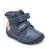 Ghete Barefoot baieti, D.D Step, piele naturala, captuseala din blana, albastru, pisica_W070-52301-20_Pebebe