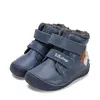 Ghete Barefoot baieti, D.D Step, piele naturala, captuseala din blana, albastru, pisica_W070-52301-20_Pebebe