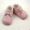 Ghete barefoot copii, din piele naturala cu scai, captuseala textila si talpa din cauciuc, roz_RO-17-15-23_Pebebe
