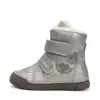Ghete îmblănite D.D Step fete, înalte, piele naturală, talpă felxibilă, argintiu sidef_W068-52320AM-30_Pebebe