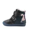 Ghete inalte imblanite D.D.Step, piele naturala, talpa flexibila si fluorsecenta, bleumarin, model cu girafa_W029-52766A-24_Pebebe