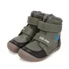 Ghete barefooot D.D Step baieti, piele naturala, talpa felxibilă, khaki cu negru_W063-52804M-25_Pebebe