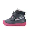 Ghete D.D Step fete, piele naturala, imblanit, talpa flexibila si fluorescenta, bleumarin, design cu pasari_W082-52314-24_Pebebe