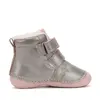 Ghete D.D Step fete, piele naturala, talpa flexibila, imblanite, bronz cu flori si albinute_W015-52997-24_Pebebe