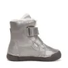 Ghete îmblănite D.D Step fete, înalte, piele naturală, talpă felxibilă, argintiu sidef_W068-52320AM-30_Pebebe