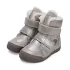 Ghete îmblănite D.D Step fete, înalte, piele naturală, talpă felxibilă, argintiu sidef_W068-52320AM-30_Pebebe