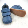 Ghete copii, barefoot, primii pasi, piele naturala, captuseala din blanita, talpa felxibila, bleumarin_RO-22-18-22_Pebebe