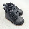 Ghete primii pasi, piele naturala, captuseala din blanita, talpa felxibila, negru / argintiu_RO-22-8-22_Pebebe