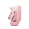 Pantofi Barefoot D.D. Step fete, piele naturala, primii pasi, roz, design cu lebadă_S070-61837A-25_Pebebe