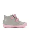 Pantofi D.D. Step fete, piele naturala, primii pași, talpa felxibilă, gri deschis, design cu inimoare_S066-61412B-22_Pebebe