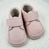 Pantofi barefoot din piele naturala pentru copii, primii pasi, inchidere cu scai si talpa din flexibila, roz_RO-14-9-24_Pebebe