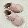 Pantofi barefoot din piele naturala pentru copii, primii pasi, inchidere cu scai si talpa din flexibila, roz_RO-14-9-24_Pebebe