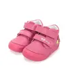 Pantofi D.D. Step fete, piele naturala, primii pași, talpa felxibilă, fuchsia, design cu inimoare_S066-61412-20_Pebebe