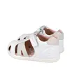 Sandale fete Barefoot Biomecanics Wider, Piele Naturala, Alb cu Imprimeu catel_262160-B050-22_Pebebe