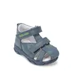 Sandale D.D. Step băieți, piele naturală, bleumarin cu imprimeu barcuta_G064-61383B-24_Pebebe