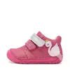 Pantofi Barefoot D.D. Step fete, piele naturala, primii pasi, fuchsia sidef, design cu lebadă_S070-61837B-23_Pebebe