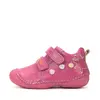 Pantofi D.D. Step fete, primii pasi, piele naturala, talpa flexibila, fuchsia cu pisică_S015-61267A-24_Pebebe
