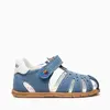 Sandale Barefoot baieti, Pablosky, albastru, Nobuck-Tech, inchidere cu scai_067444-19_Pebebe