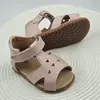 Sandale din piele naturala, talpa flexibila, barefoot, roz pudra_RO-800-1-24_Pebebe