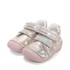 Pantofi D.D. Step fete, primii pasi, piele naturala, talpa flexibila, auriu cu pisică_S015-61267B-24_Pebebe