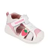 Sandale Biomecanics fete, talpa flexibila, protectie degete, Biogateo Casual, alb cu capsuna_262110-B050-24_Pebebe