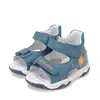 Sandale D.D. Step baieti, piele naturală, LED, albastru, design spatial_G064-61462-24_Pebebe