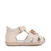 Sandale D.D. Step copii, piele naturala, talpa flexibila, alb unt, caine_G075-61516B-25_Pebebe
