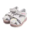 Sandale D.D. Step fete, piele naturală, alb cu imprimeu flori_G064-61994M-29_Pebebe