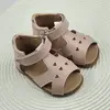 Sandale din piele naturala, talpa flexibila, barefoot, roz pudra_RO-800-1-24_Pebebe