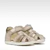 Sandale fete Geox, Macchia, Piele naturala, bej cu auriu_B254WB-007NF-C8560-22_Pebebe