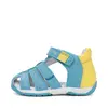 Sandale baieti cu barete si ajustare cu 2 scaiuri, piele naturala, talpa flexibila, albastru atlantic, D.D. Step_G111-61843A-25_Pebebe