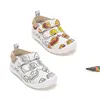 Pantofi de interior D.D.Step de colorat, cu carioci incluse, 2 scaiuri, alb, print Fast Food_C086-71353A-20_Pebebe