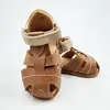 Sandale copii, barefoot, primii pasi, piele naturala, talpa flexibila, inchidere cu scai, maro_RO-1000-1-24_Pebebe
