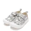 Pantofi de Colorat, D.D Step din panaza, alb cu design litere_C100-71174-22_Pebebe
