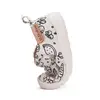 Pantofi de interior D.D.Step de colorat, cu carioci incluse, 2 scaiuri, alb, print Legume si fructe_C086-71353-20_Pebebe