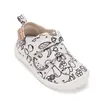 Pantofi de interior D.D.Step de colorat, cu carioci incluse, 2 scaiuri, alb, print Legume si fructe_C086-71353-20_Pebebe
