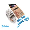 Pantofi de interior D.D.Step de colorat, cu carioci incluse, 2 scaiuri, alb, print Legume si fructe_C086-71353-20_Pebebe