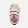 Pantofi Geox Fete, piele naturala si textil, brant antibacterian, Geox Respira, Iupidoo, Bej cu roz_B3558C-05422-C5378-21_Pebebe