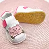 Sandale Barefoot primi pasi, talpă flexibilă de cauciuc, perforatii laterale, pisica alb roz_RO-20-17-18_Pebebe