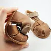 Sandale copii, barefoot, primii pasi, piele naturala, talpa flexibila, inchidere cu scai, maro_RO-1000-1-24_Pebebe