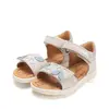 Sandale D.D Step fete, piele naturala, talpa felxibila, alb cu imprimeu_G055-61642L-32_Pebebe