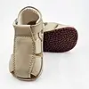 Sandale din piele naturală  cu scai și talpă din cauciuc flexibil, khaki, LUY_RO-12-8-23_Pebebe
