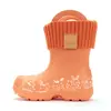 Cizme de ploaie pentru copii, personalizabile, D.D.Step, portocaliu, din cauciuc cu interior textil detașabil, brant termic_SI106-52225-20/21_Pebebe