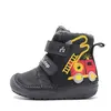 Ghete D.D.Step baieti, inalte, piele naturala, imblanite, negru, model masina pompieri_W071-62477B-20_Pebebe