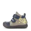 Ghete D.D Step baieti, fluorescent, piele naturala, talpa flexibila, captuseala textila, Gri, model cu racheta_A082-62203B-20_Pebebe