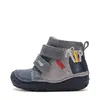 Ghete D.D Step baieti, piele naturala, talpa flexibila, captuseala textila, gri_A071-62646-21_Pebebe