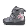 Ghete fete, inalte, piele naturala pentru fete, D.D.Step, imblanite, gri metalic, model unicorn_W071-62376-20_Pebebe