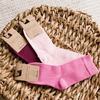 Sosete copii cu dungi, Bumbac Organic, roz, STEVEN_MJ014186W_Pebebe