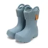 Cizme de ploaie pentru baieti, personalizabile, D.D.Step, albastru fume, din cauciuc cu interior textil detașabil, brant termic_SI106-52859-20/21_Pebebe